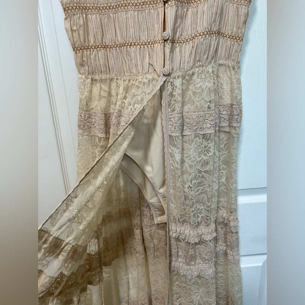 Intimately Free People Sweet Saloon sleeveless maxi bodysuit lace slip dress - Picture 4 of 10